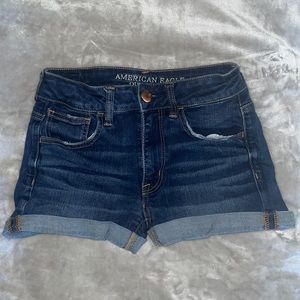 American Eagle Dark Wash High Rise Shorts Size 2